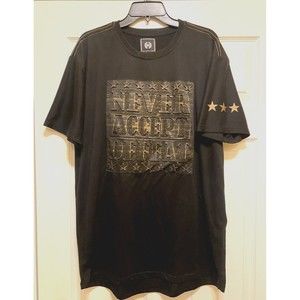 CR-24 Bordo Cromato Men's Black T-Shirt Size XXL NEVER ACCEPT DEFEAT Embossed